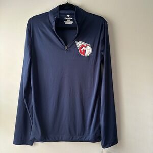 Mens Cleveland Guardians Fanatics Navy Blue Pullover Quarter Zip Shirt‎ S/P CH